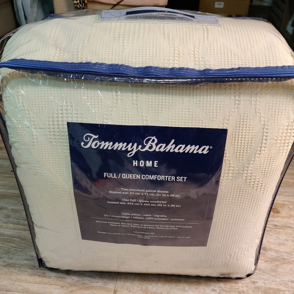 Comforter Set- Tommy Bahama Light Green Cotton Bedding Full/Queen - Picture 2 of 6